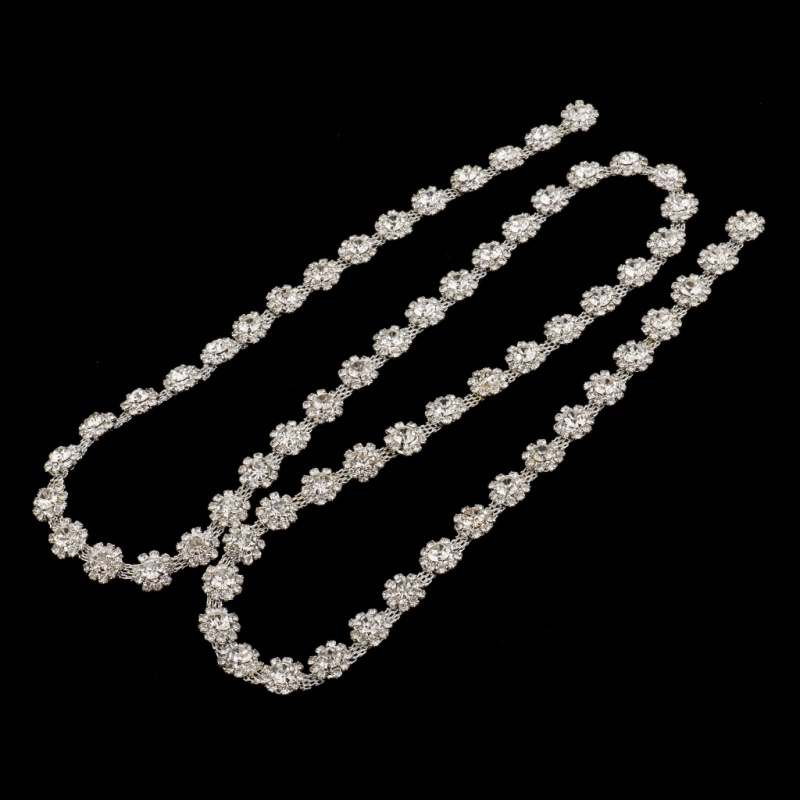 Dây chuyền ruy băng kim cương giả Diamante 1 Yard cho đám cưới