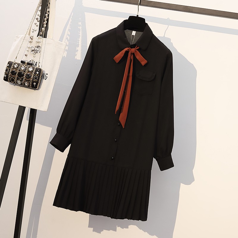 🌸Hàng Order🌸 Váy Sơ Mi Bigsize Thắt Nơ Chân Váy Xếp Ly Trẻ Trung Nữ Tính 🌸Hàng Quảng Châu | BigBuy360 - bigbuy360.vn