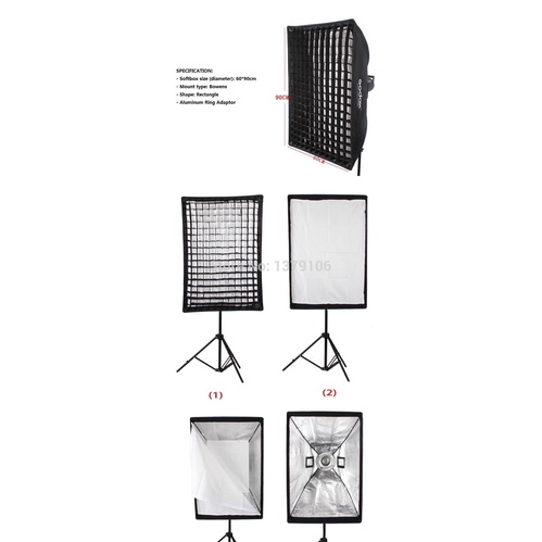 Bowen Mount Godox Softbox 60x90cm Tổ Ong