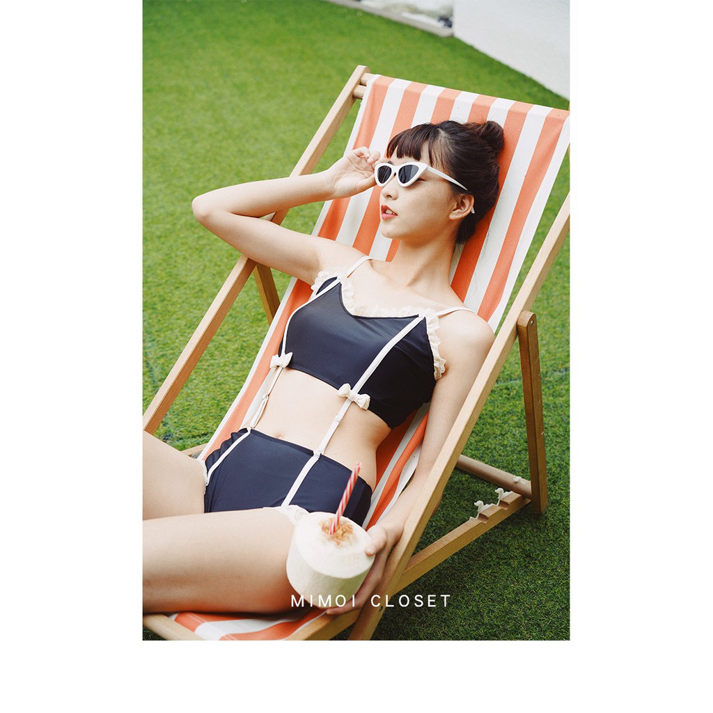 Bikini 2 mảnh FREE SHIP trơn họa tiết sang trọng