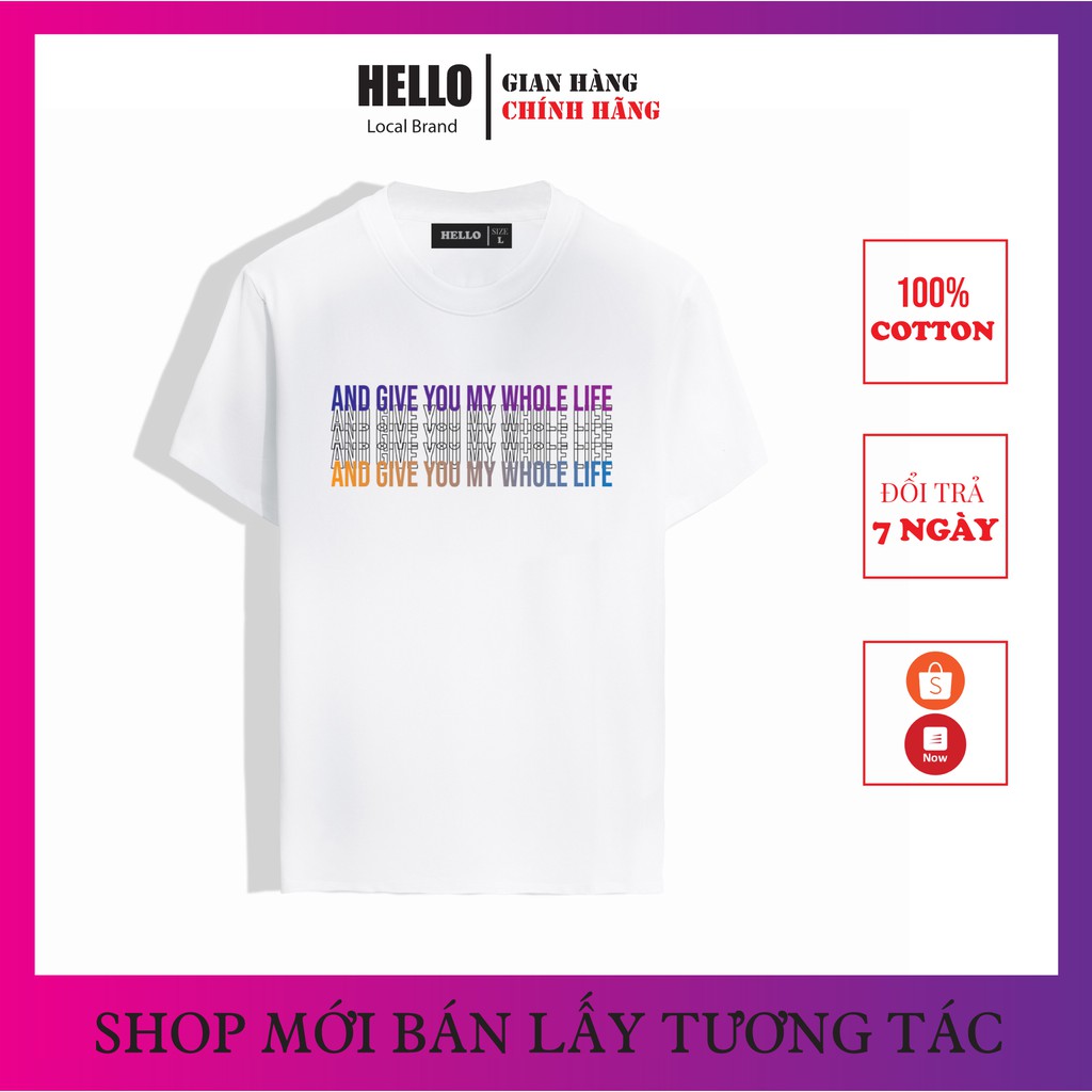 [MÃ HELLOAP01 GIẢM 10% TỐI ĐA 10K ĐƠN TỐI THIỂU 700k] Áo thun tay lỡ form rộng nam nữ HELLO LIFE  - Ap21 | BigBuy360 - bigbuy360.vn