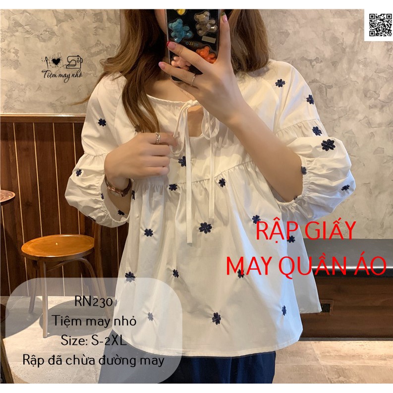 RN230_Rập giấy may áo baby doll nữ