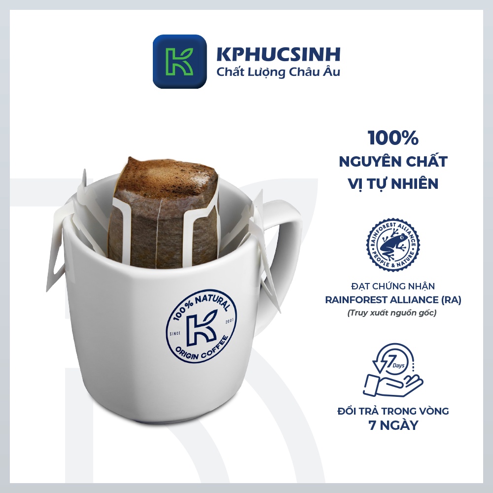 Combo 2 túi cà phê phin giấy Filter coffee 50g/túi KPHUCSINH - Hàng Chính Hãng