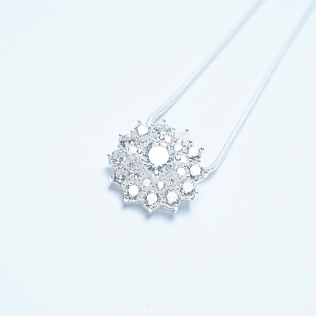 Dây chuyền bạc nữ đẹp Hải liên hoa sang chảnh nạm đá thiết kế tinh tế QMJ - Q180