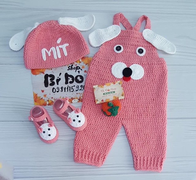 Set yếm len handmade cho bé