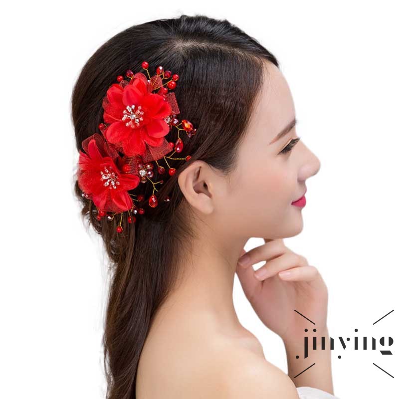 GETNOIVAS Trâm cài tóc phối ren hoa cho cô dâu