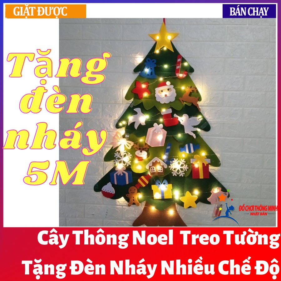 Cây thông noel vải treo tường cao 1m 24 - 27 chi tiết