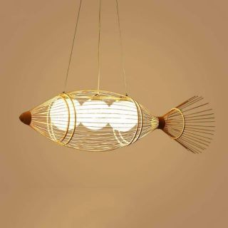 Đèn Mây Tre Hình Cá