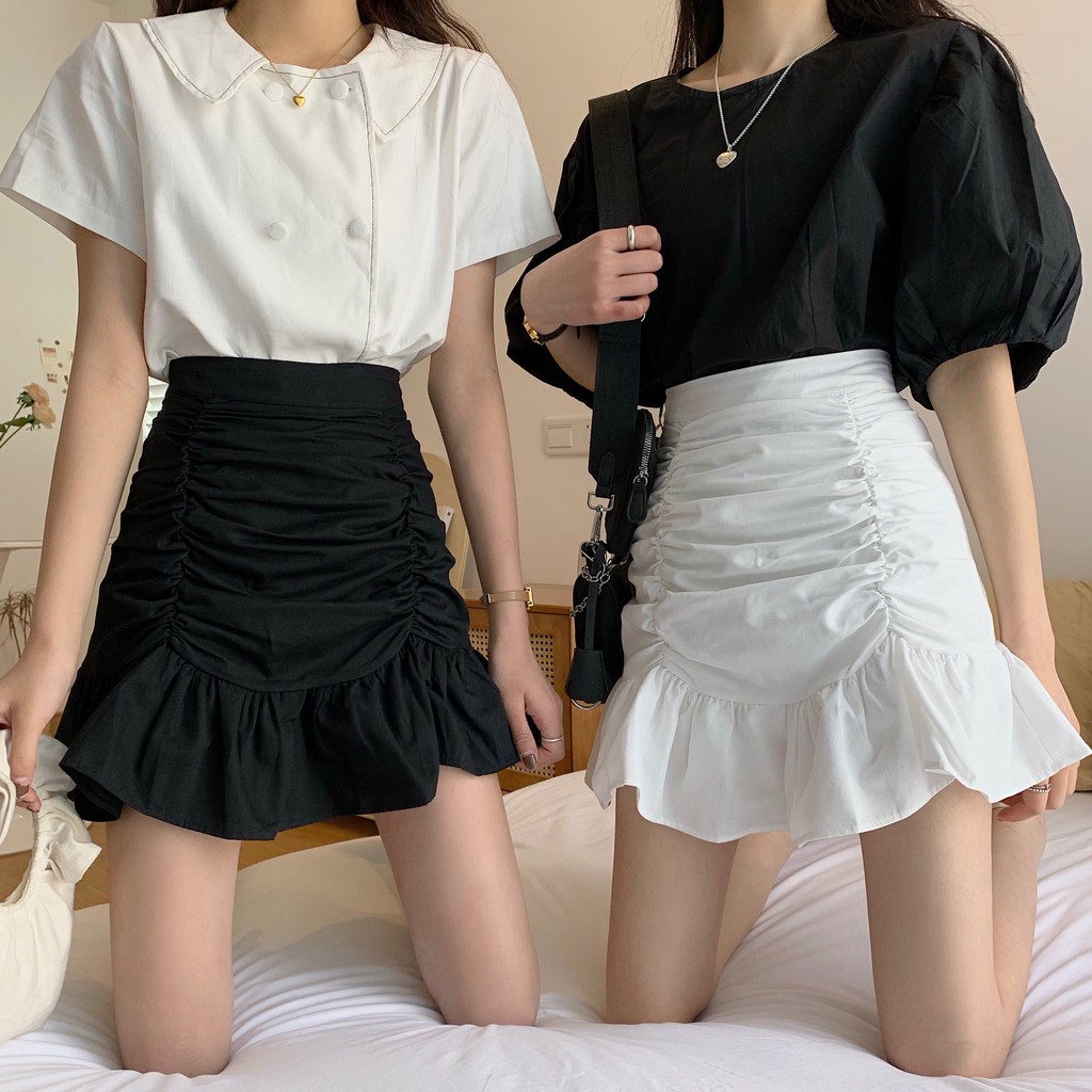 Korean style high-waisted thin a-line skirt all-match fishtail skirt | BigBuy360 - bigbuy360.vn