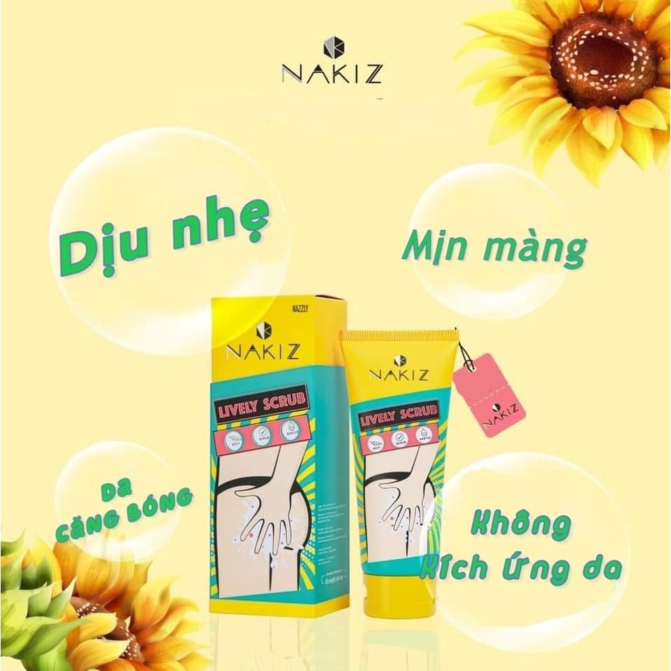 Nakiz Lively Scrub - Tẩy tế bào chết dành riêng cho &quot;làn da ở vùng kín&quot;