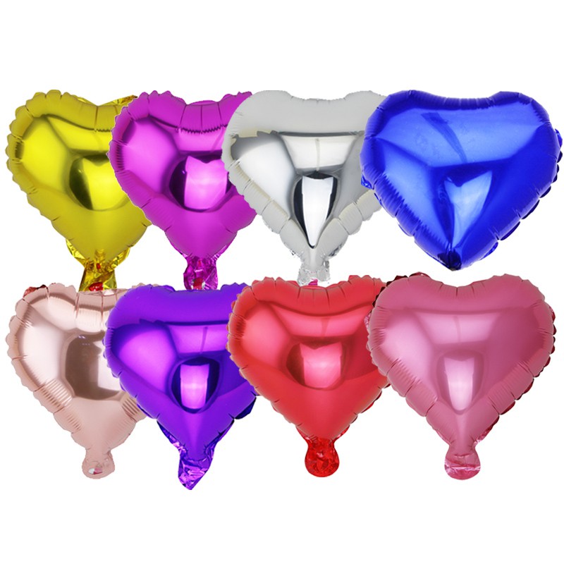 Set 20 Bong Bóng Lá Nhôm 10 Inch Hình Trái Tim Trang Trí Tiệc Cưới / Sinh Nhật