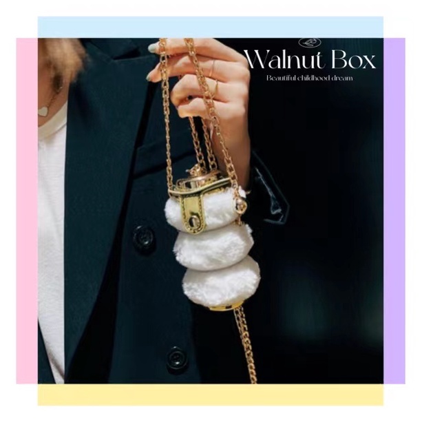 Túi đeo chéo Mini phối lông thời trang 2021 cho nữ