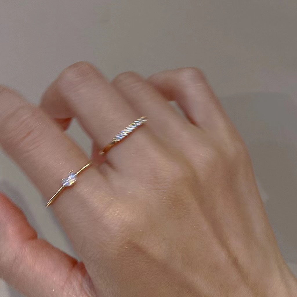 Nhẫn Hở Đính Đá Zircon Hình Trái Tim Dễ Thương Đơn Giản Dành Cho Nữ
