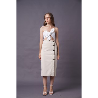 [AT MODA DE LITA] Chân Váy Midi Phối Nút Dọc.