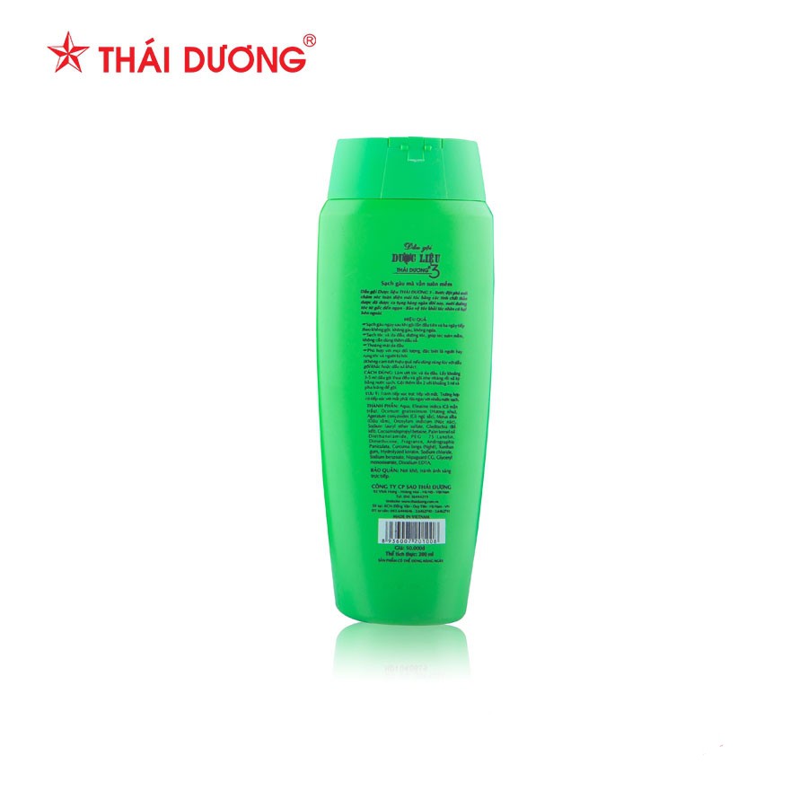 Dầu Gội và Xả Dược Liệu Thái Dương 3 (Hương Lá) - Giảm Rụng Tóc, Dưỡng Tóc (Chai 200ml/480ml/600ml/1100ml) [Chính Hãng]