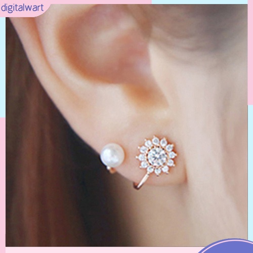 Đôi khuyên tai hình bông tuyết đính hạt ngọc trai sang trọng cho nữ