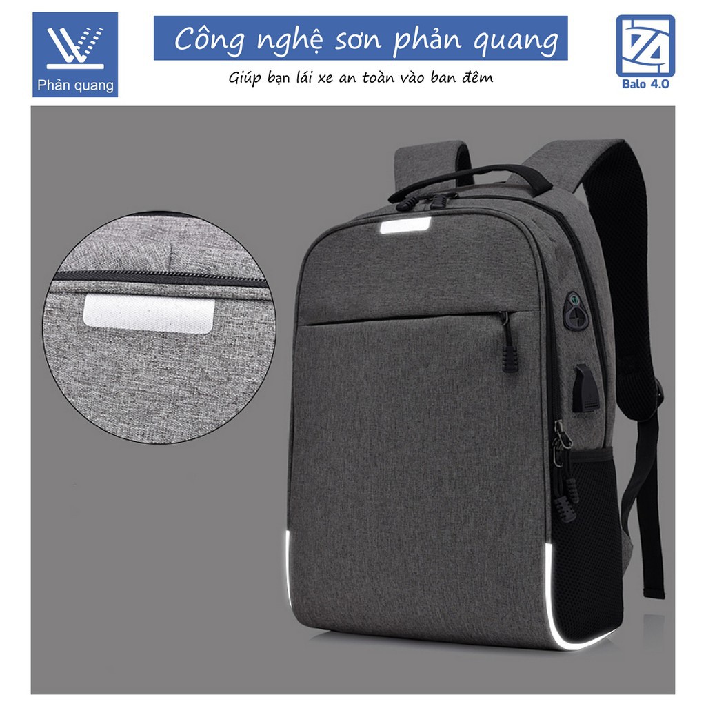 HÀNG CAO CẤP -  Combo Balo nam laptop cao cấp kèm đồng hồ thời trang nam geneva dây sắt không gỉ  - Hàng Cao Cấp