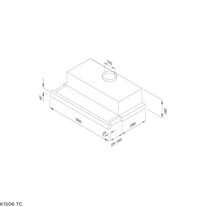 Máy hút khử mùi âm tủ Malloca K1506 - Xuất xứ Thổ Nhĩ Kỳ - Hàng chính hãng