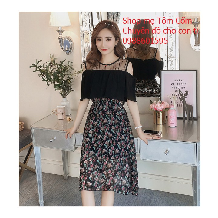 Đầm cho con bú có khóa kéo