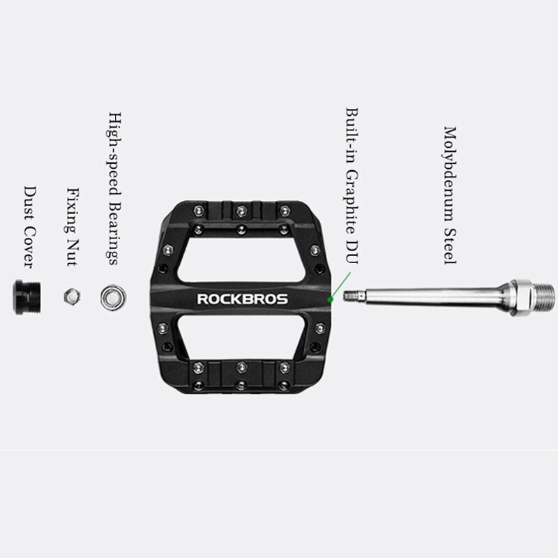 Pedal Xe Đạp  ROCKBROS 12A/12C Siêu Nhẹ Bề Mặt Chống Trượt 2 Vòng Bi Kín Chịu Lực  Dành Cho Xe MTB