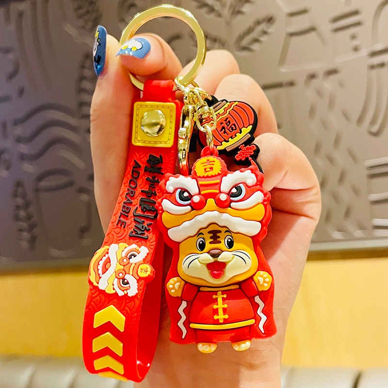 Móc Khóa Hình Sư Tử Phong Cách Trung Hoa Dễ Thương