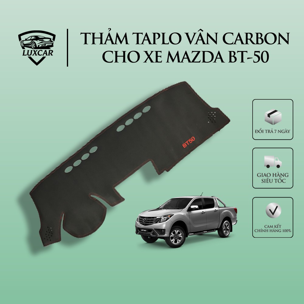 Thảm Taplo Da Carbon MAZDA BT50 - Chống nóng, bảo vệ Taplo LUXCAR