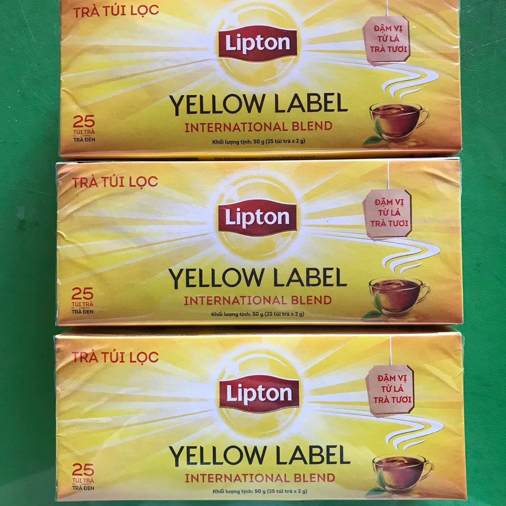 Trà đen túi lọc Lipton nhãn vàng hộp 50g