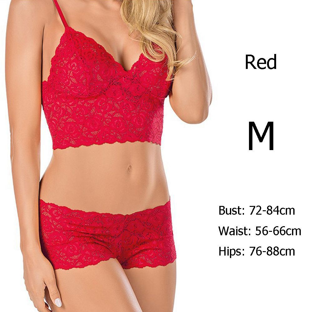 Set Áo Lót + Quần Lót Phối Ren Hoa Thiết Kế Quyến Rũ