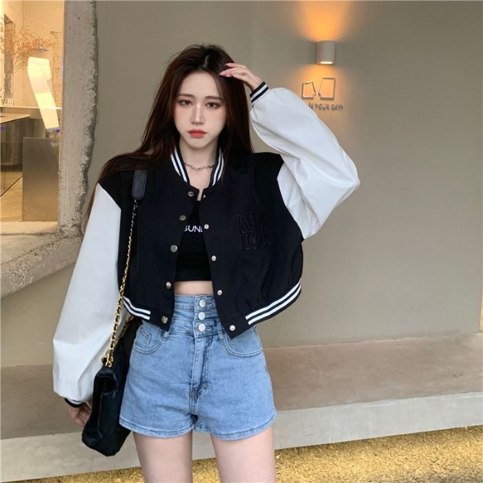 Áo Khoác Bóng Chày Form Rộng Phối Màu Phong Cách Hàn Quốc 2021 Cho Nữ | BigBuy360 - bigbuy360.vn