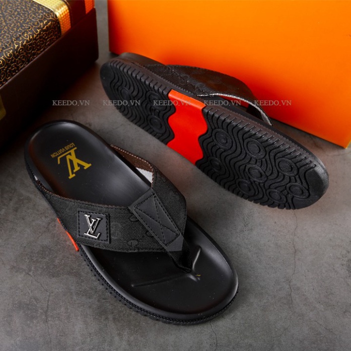 Dép kẹp nam LV cao cấp chất lượng, dép nam lv