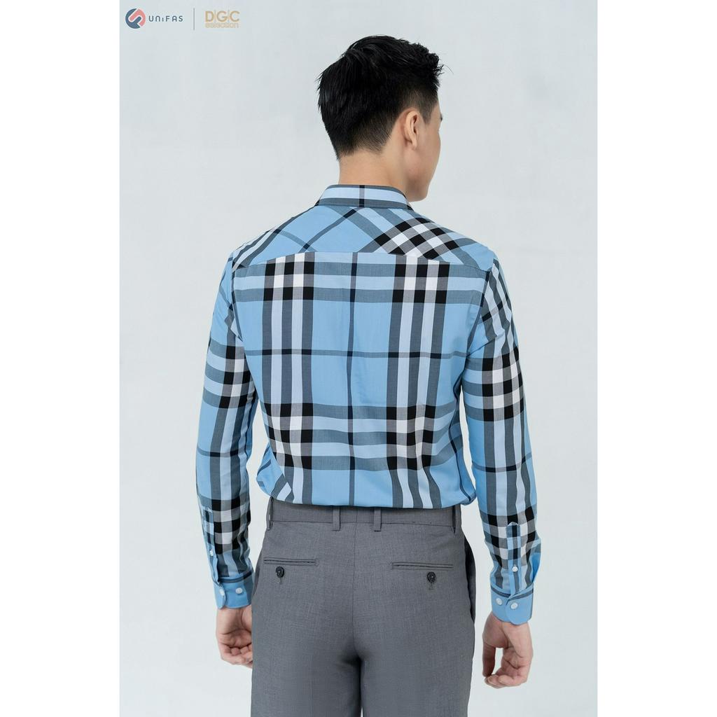 Áo sơ mi dài tay DGC - SASDBC23M kẻ caro chất liệu sợi tre có khả năng kháng khuẩn, kháng tia UV, thoáng mát, mềm nhẹ
