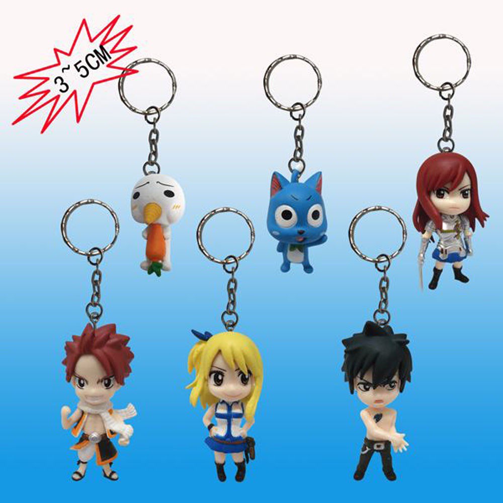 Set 6 Móc Khóa Mô Hình Nhân Vật Anime Fairy Tail