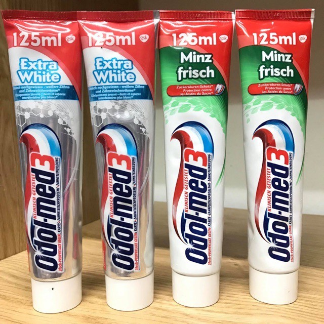 [Ưu đãi +10%] Kem đánh răng Odol-med3 -125ml - Original – Minz frisch – Extra White – Nhập khẩu Đức