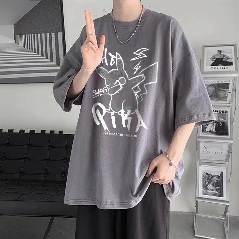 Áo Thun Tay Ngắn Cổ Tròn In Hình Hoạt Hình Dành Cho Nam size M-8XL