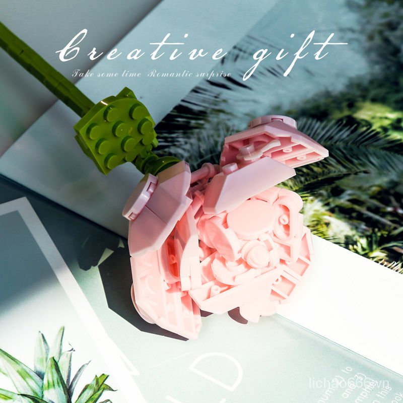 Bộ Đồ Chơi Lắp Ráp lego Hình Bó Hoa Hồng Nhỏ Thích Hợp Làm Quà Tặng Cho Bé Gái