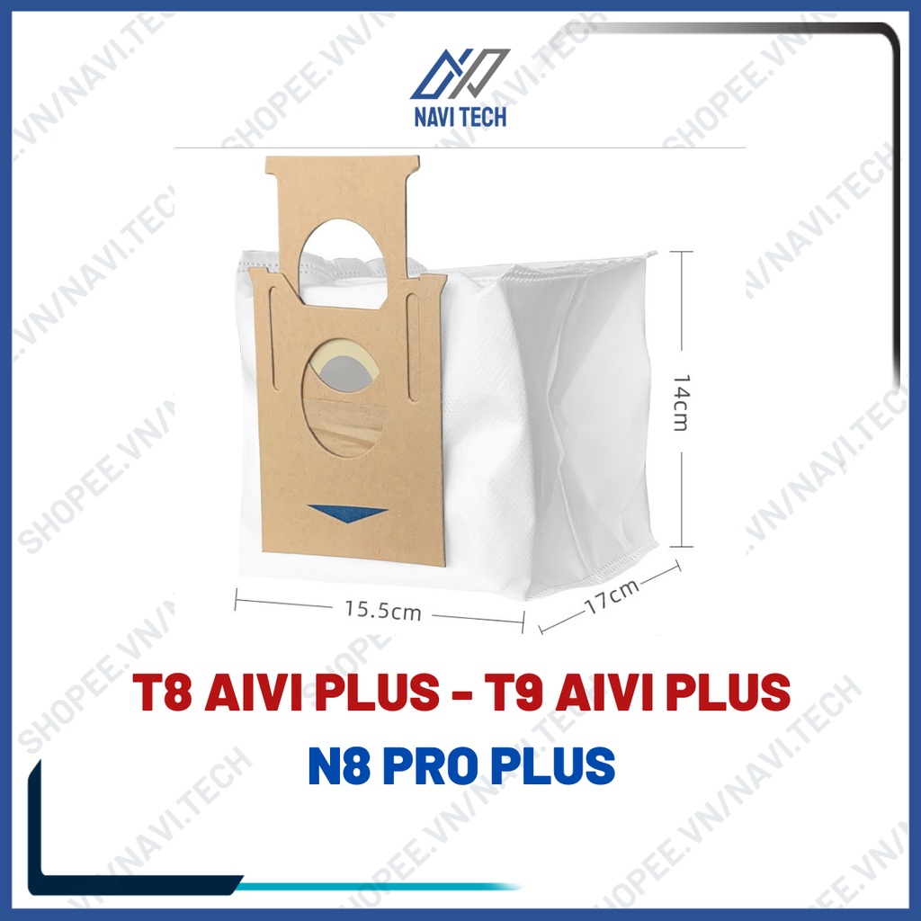 Túi chứa rác dành cho thùng rác tự động Robot Deebot T8 Aivi Plus, T9 Aivi Plus, N8 Pro Plus, T9 Plus