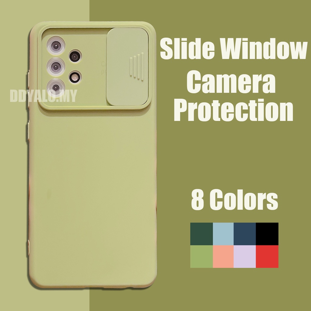 Ốp Điện Thoại Silicon Mềm Có Nắp Trượt Bảo Vệ Camera Cho Oppo A15 A5S A53 A32 2020 A54 A73 4g A75 5g