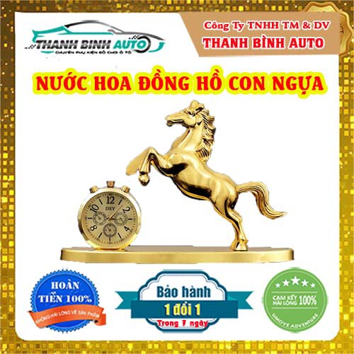 Nước Hoa Con Ngựa Kèm Đồng Hồ Cao Cấp Để Trên Ô Tô - Thanh Bình Auto