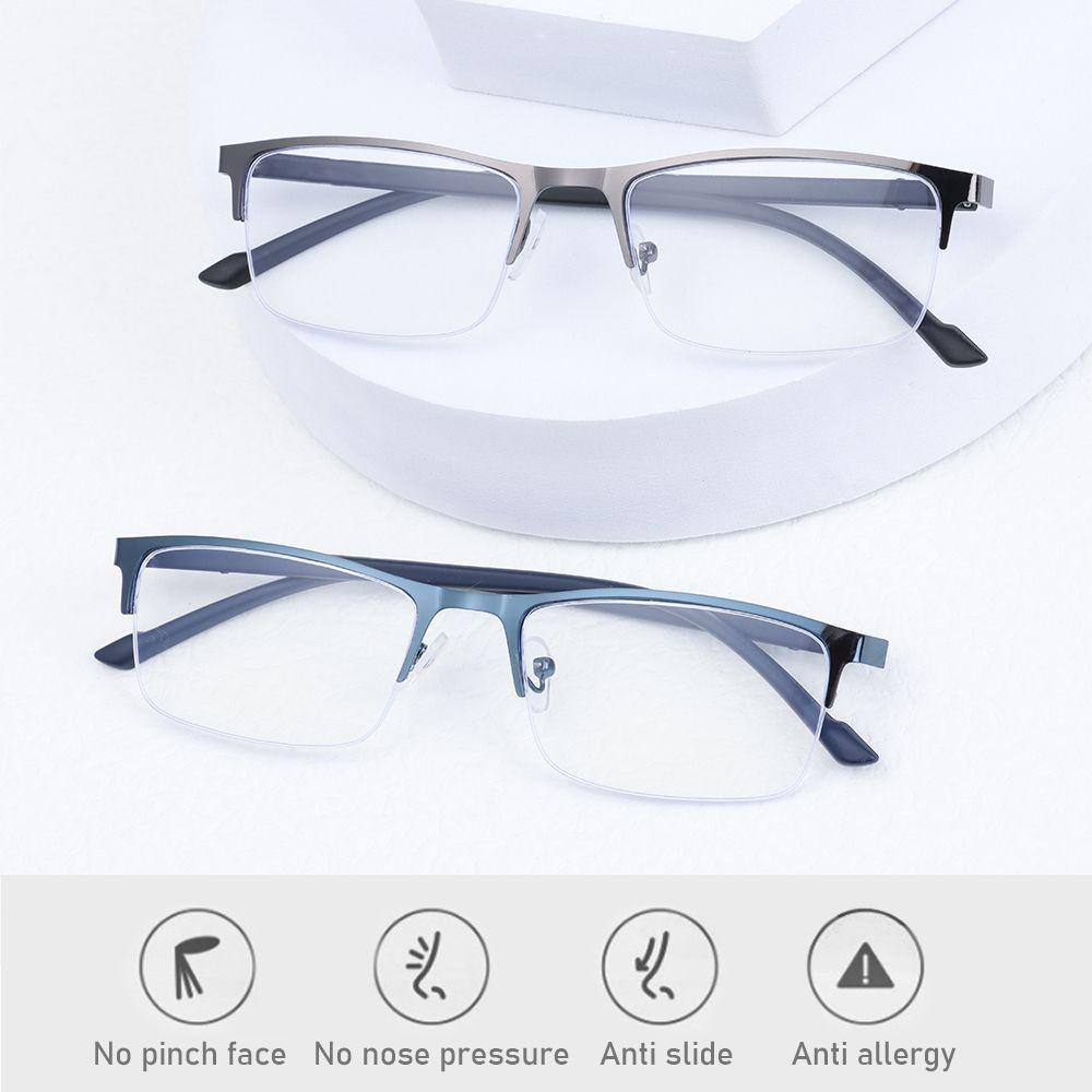 EUTUS Kính Đọc Sách Nửa Gọng Chống Ánh Sáng Xanh Phong Cách Vintage Thời Trang
