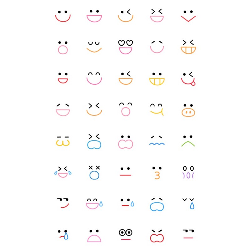 Sticker dán smil mồm miệng mắt cute30-60 hình dán miệng mồm biểu tượng cảm xúc mouth/ Sticker cute biểu cảm dễ thương