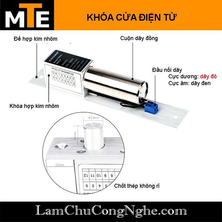 Khóa điện 12V ELECTRIC BOLT LOCK