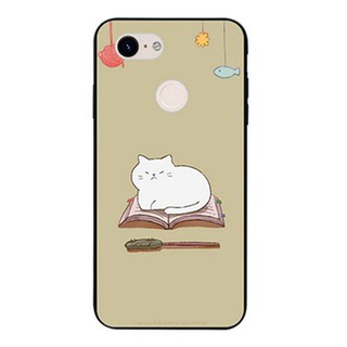 Ốp lưng silicon in hình mèo đọc sách cho Google Pixel 2 3 XL