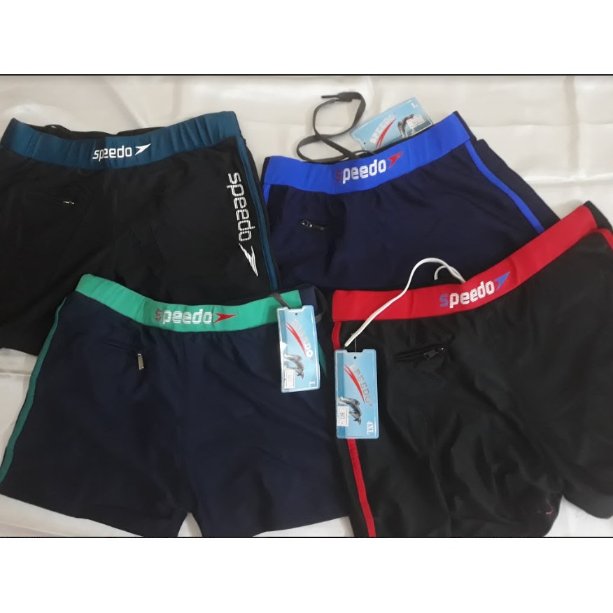 Quần Bơi Nam Speedo Đen Phối Xanh Có Túi Nhỏ Đựng Chìa Khóa - Nhiều Màu- BIGSIZE trên 80kg