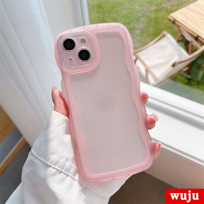 WUJU ốp lưng chống sốc trọng dễ thương những con sóng trong suốt Compatible For iPhone 11 12 13 Pro Max XR X XS Max 7 8 Plus SE