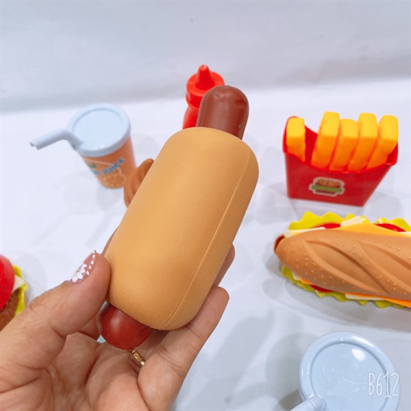 Túi đồ chơi nấu ăn thức ăn nhanh, bánh mì kẹp, hambuger 3260-22