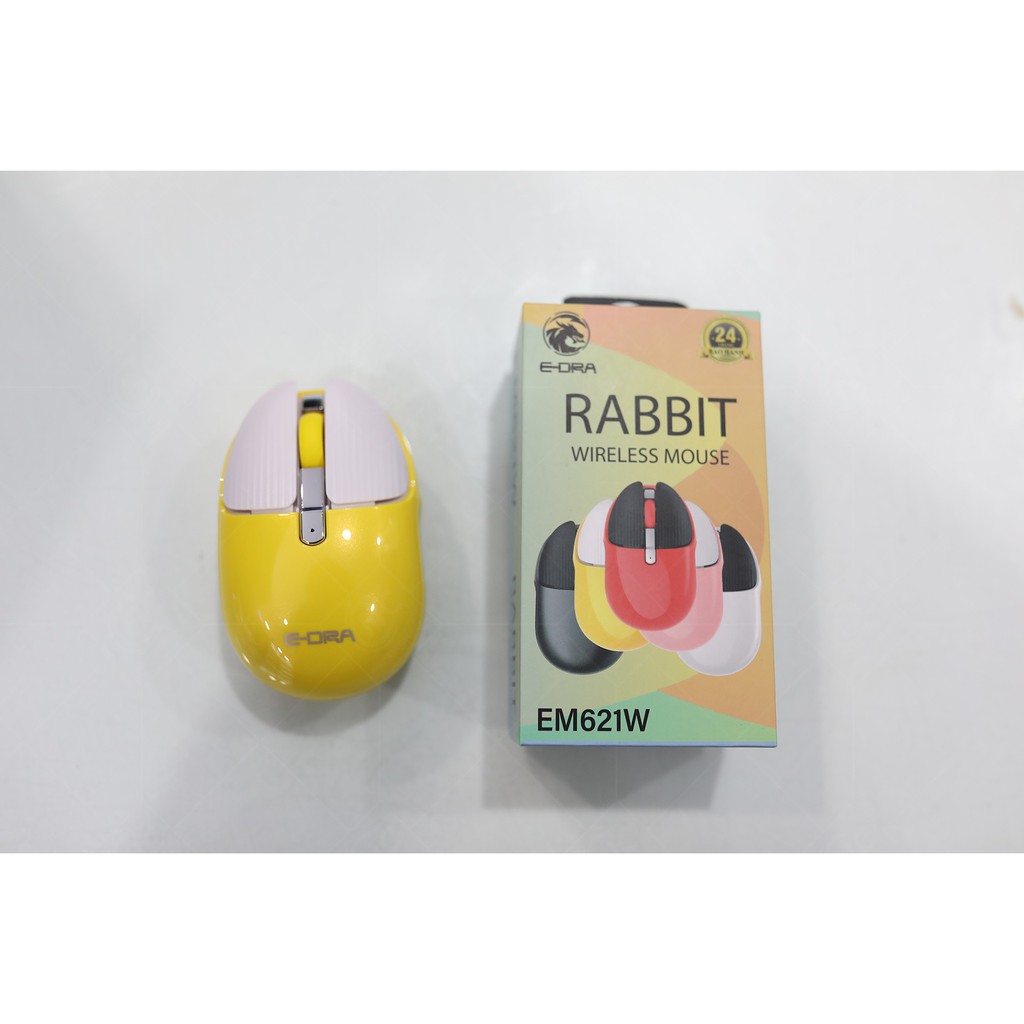 Chuột Bluetooth và Wireless Siêu Cute E-DRA EM621W RABBIT - Pin Sạc - Không Ồn - Bảo hành 12 tháng