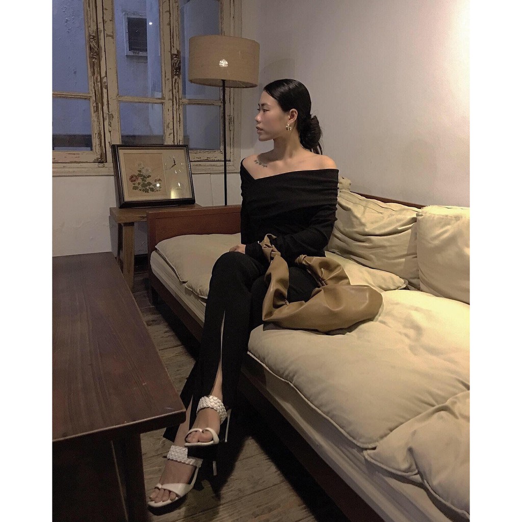 Đầm dự tiệc trễ vai màu trắng body tay dài, đầm lệch vai sexy hàng thiết kế chính hãng Kim Hoàng - (Mẫu Lệch Vai) | BigBuy360 - bigbuy360.vn