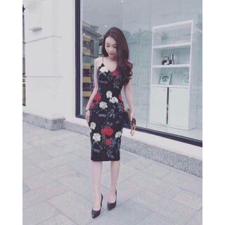 Đầm ren dây body thêu Quảng Châu