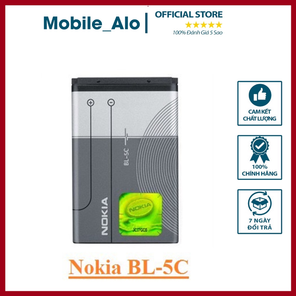 Pin Nokia BL 5C zin LK, 2iC Chống Phù,Chống Nổ, Dung Lượng 1020mAh ,Cho Nokia 1280,1200,1110i,7610