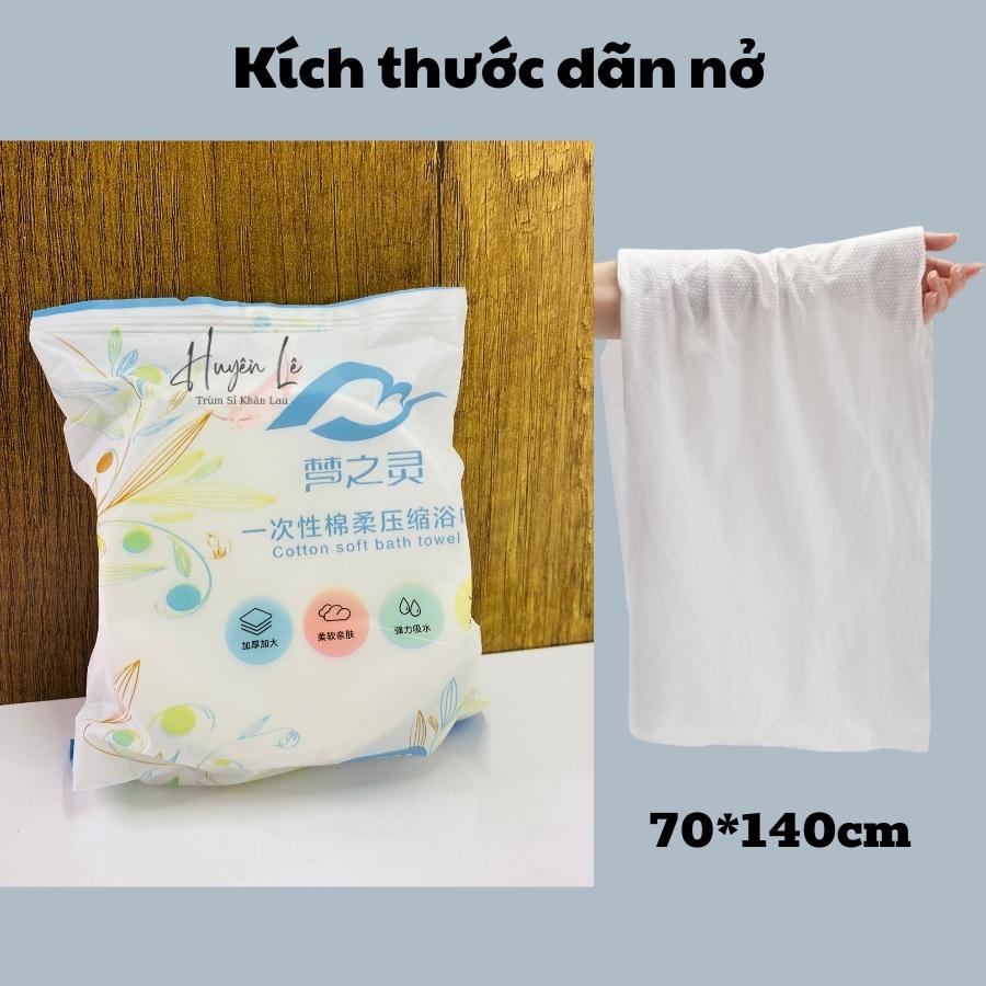 Khăn Tắm Nén Dùng Một Lần, Khăn Bông Cotton Thấm Hút Nhanh Dùng Đi Du Lịch KT 70*140cm Tiện Sử Dụng Khách Sạn Homstay